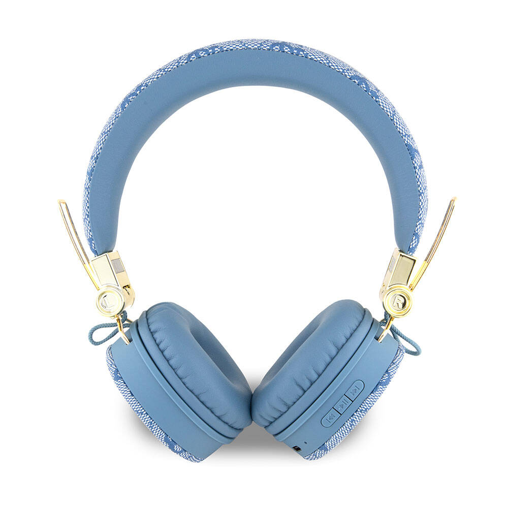 Guess Original Licensed 4G Metal Logo PU Leather Adjustable Over-Ear Bluetooth Headphones Brown