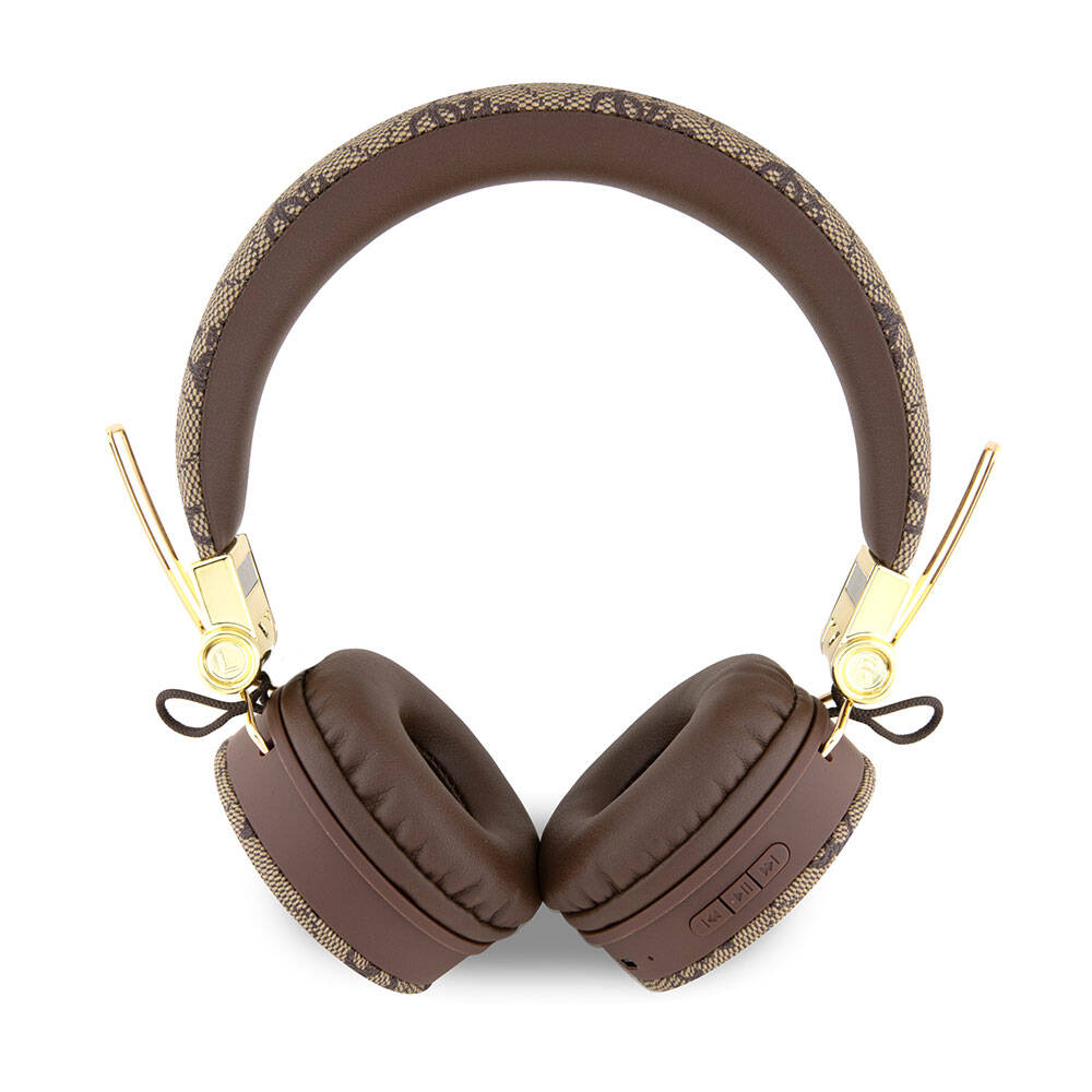 Guess Original Licensed 4G Metal Logo PU Leather Adjustable Over-Ear Bluetooth Headphones Pink