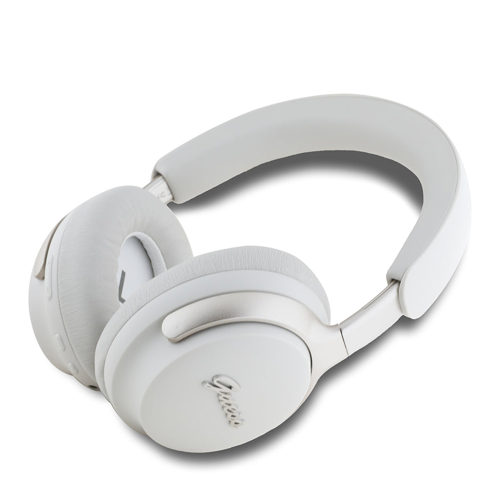 Guess Original Licensed ANC/ENC Featured Metal Letter Logo Script Series Over-Ear Bluetooth Headphones v5.4 Black