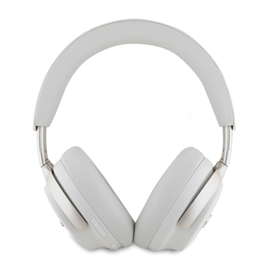 Guess Original Licensed ANC/ENC Featured Metal Letter Logo Script Series Over-Ear Bluetooth Headphones v5.4 Beige