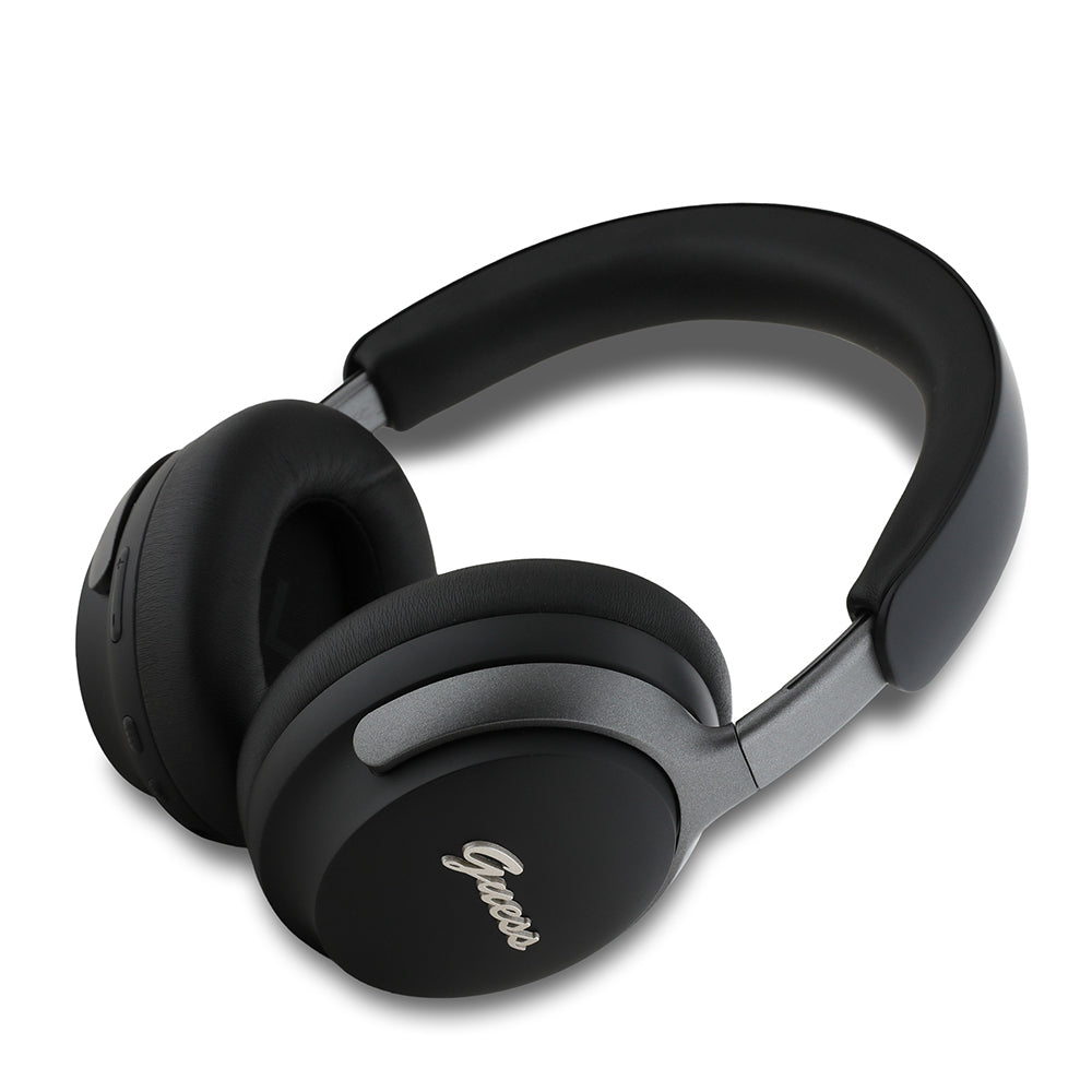 Guess Original Licensed ANC/ENC Featured Metal Letter Logo Script Series Over-Ear Bluetooth Headphones v5.4 Beige
