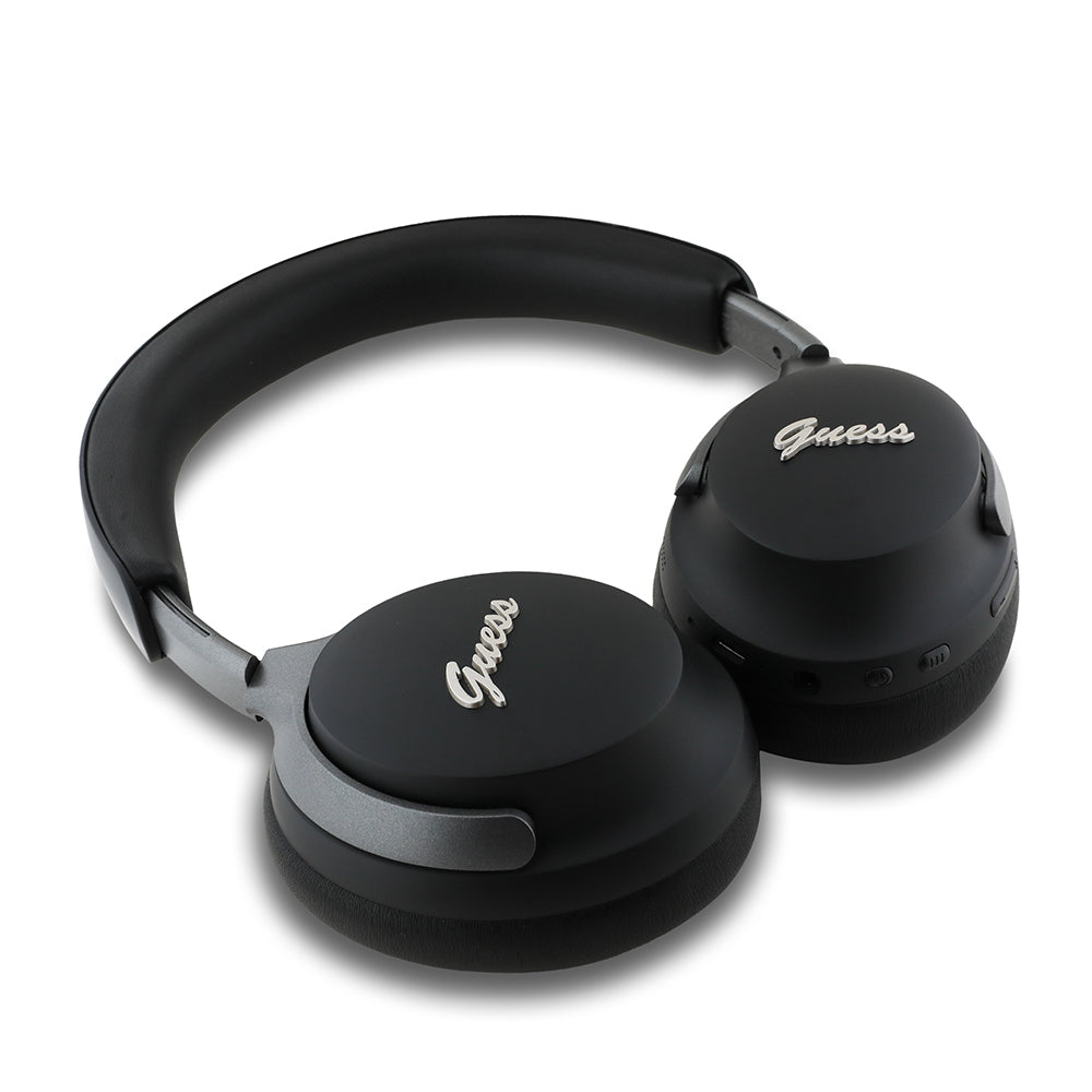 Guess Original Licensed ANC/ENC Featured Metal Letter Logo Script Series Over-Ear Bluetooth Headphones v5.4 Beige