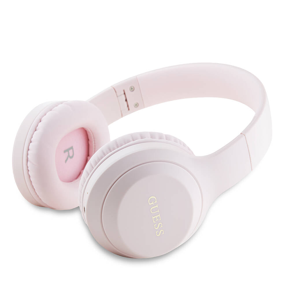 Guess Orjinal Lisanslı Katlanabilir Ayarlanabilir Metal Klasik Logolu Kulak Üstü Bluetooth Kulaklık Pembe