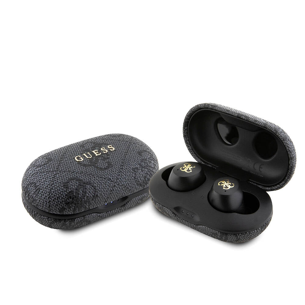 Guess Original Licensed Classic Metal Lettering Logo TWS In-Ear Bluetooth Headphones Brown