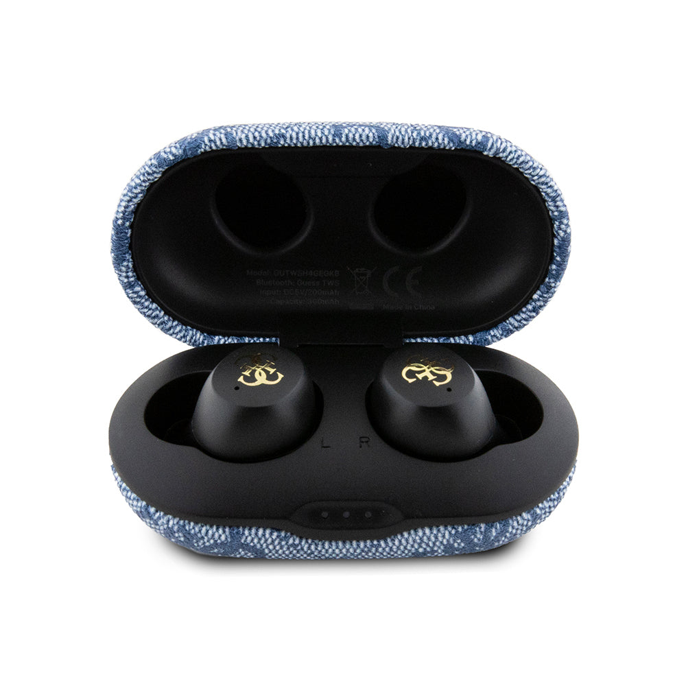 Guess Original Licensed Classic Metal Lettering Logo TWS In-Ear Bluetooth Headphones Blue