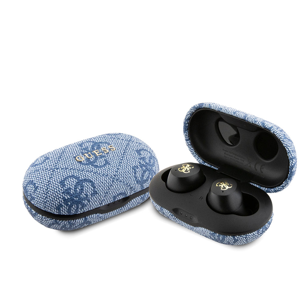 Guess Original Licensed Classic Metal Lettering Logo TWS In-Ear Bluetooth Headphones Blue