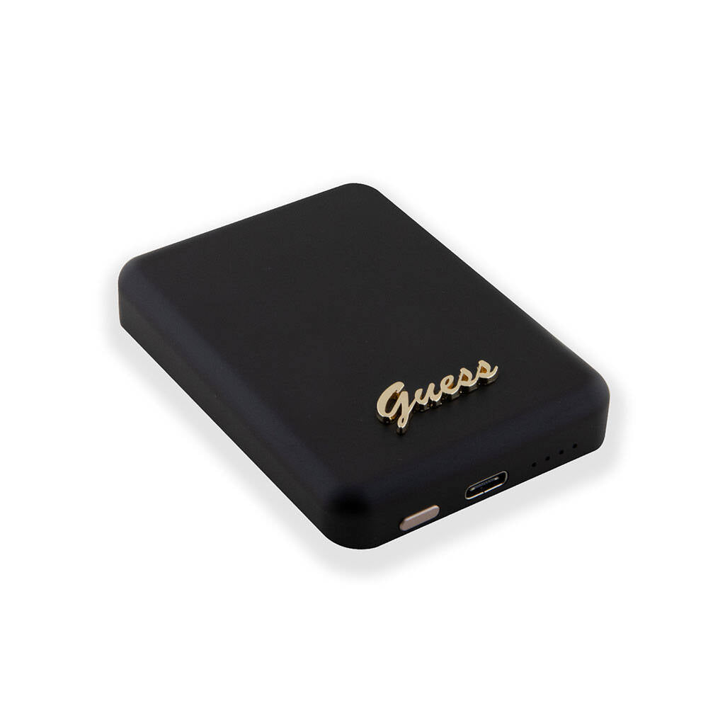 Guess Orjinal Lisanslı M-safe Şarj Özellikli Metal Yazı Logolu Powerbank 5000mAh 15W Gold