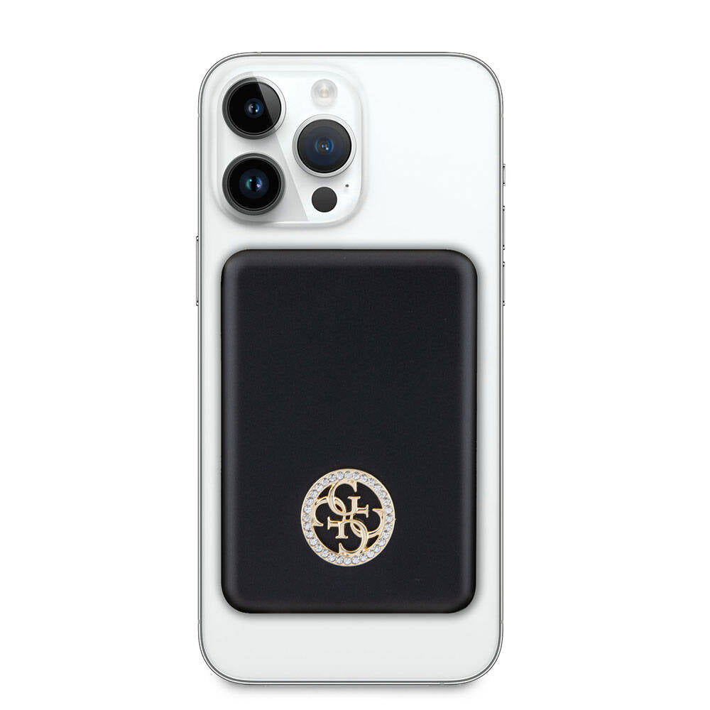Guess Orjinal Lisanslı M-safe Şarj Özellikli Taşlı 4G Logolu Powerbank 3000mAh 5W Gold