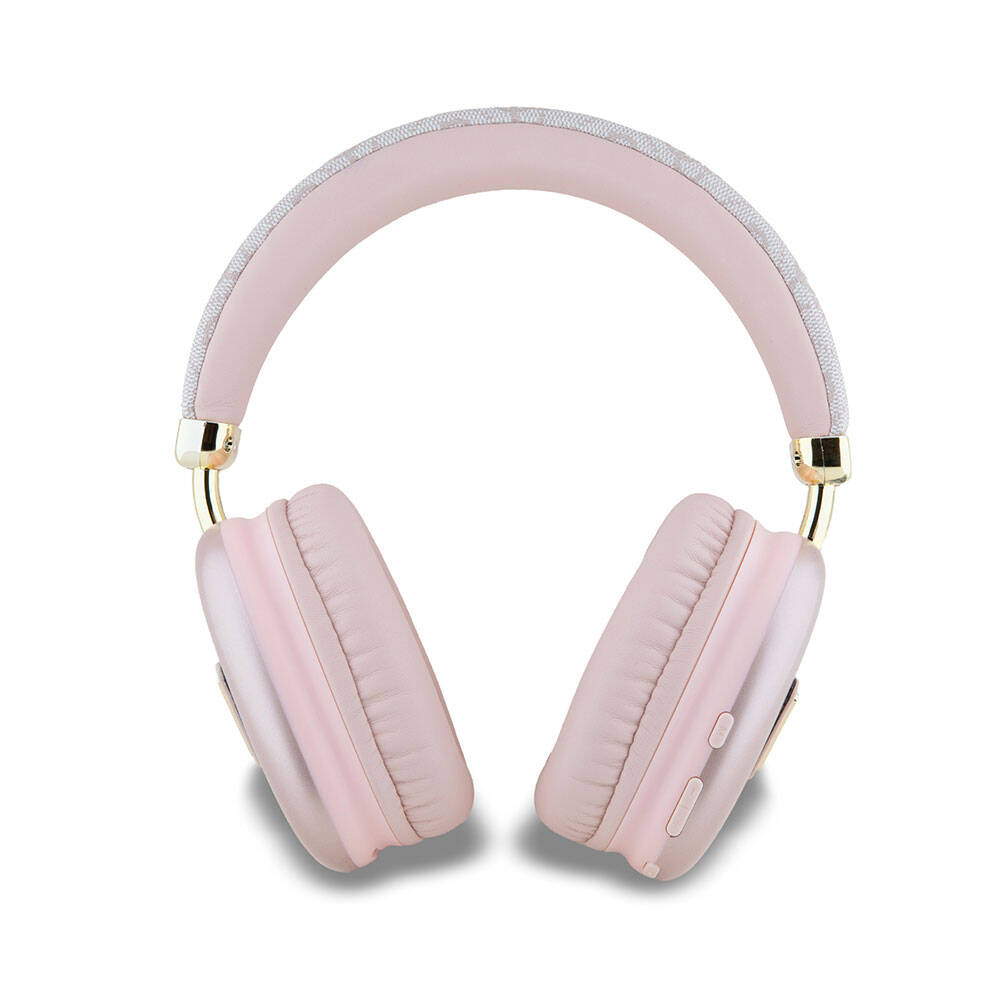 Guess Original Licensed PU 4G Patterned Triangle Logo Over-Ear Bluetooth Headphones Black