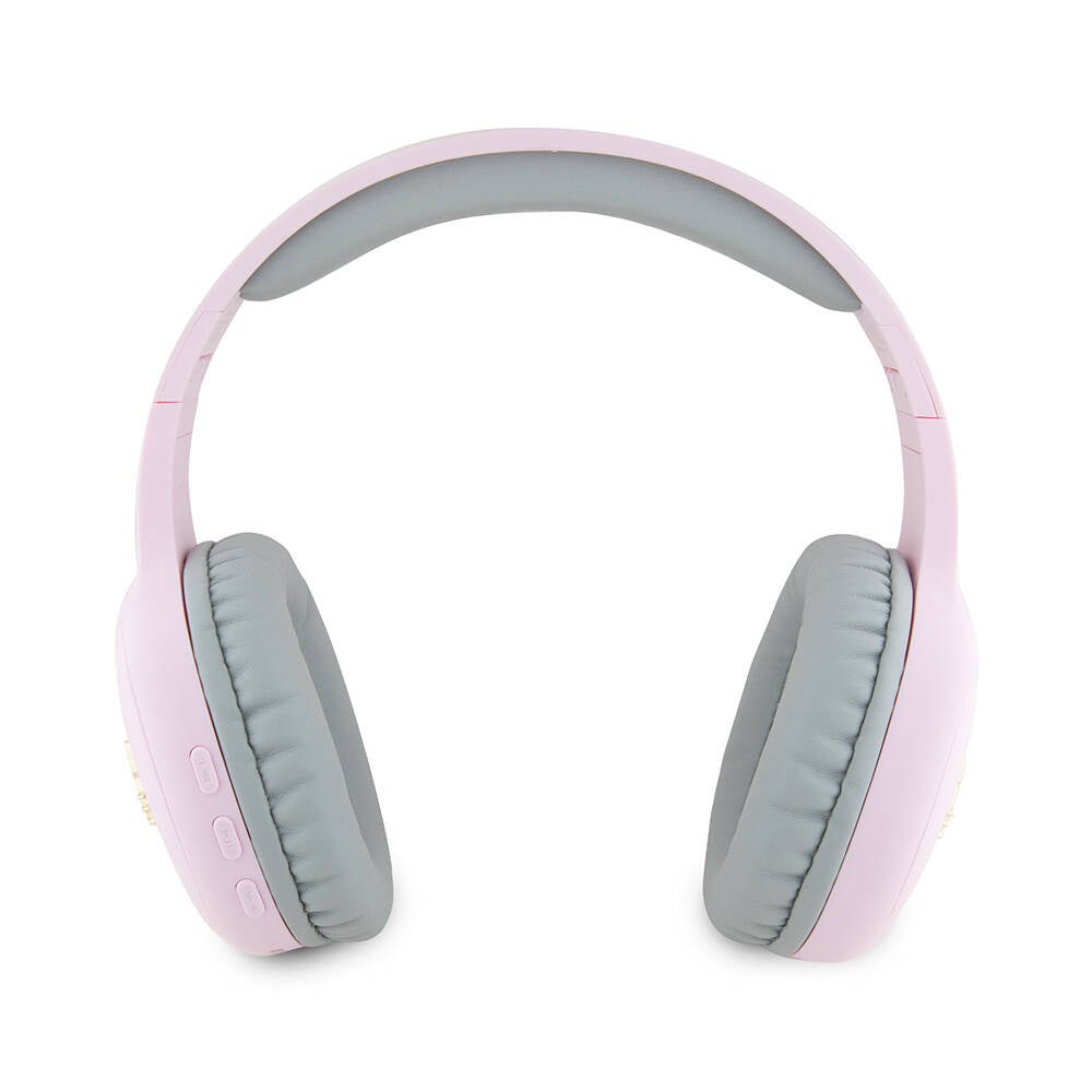 Hello Kitty Original Licensed Adjustable Metal Kitty Logo Oval Bluetooth 5.3 Headphones Pink