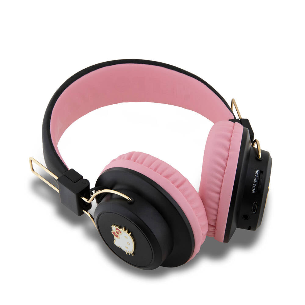 Hello Kitty Orjinal Lisanslı Ayarlanabilir Metal Kitty Logolu Yuvarlak Bluetooth 5.3 Kulaklık Pembe
