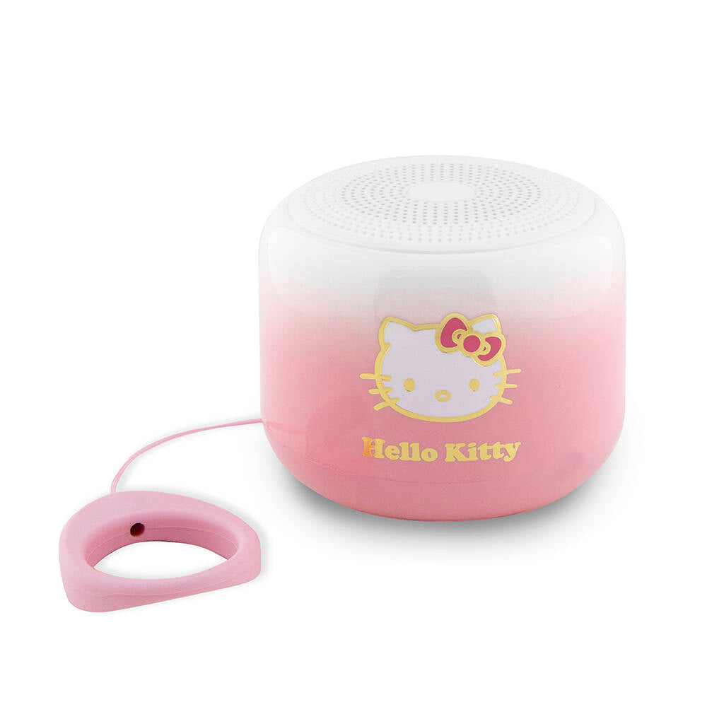 Hello Kitty Color Gradient Electroplating Logo Finger Grip Mini Bluetooth Speaker Pink