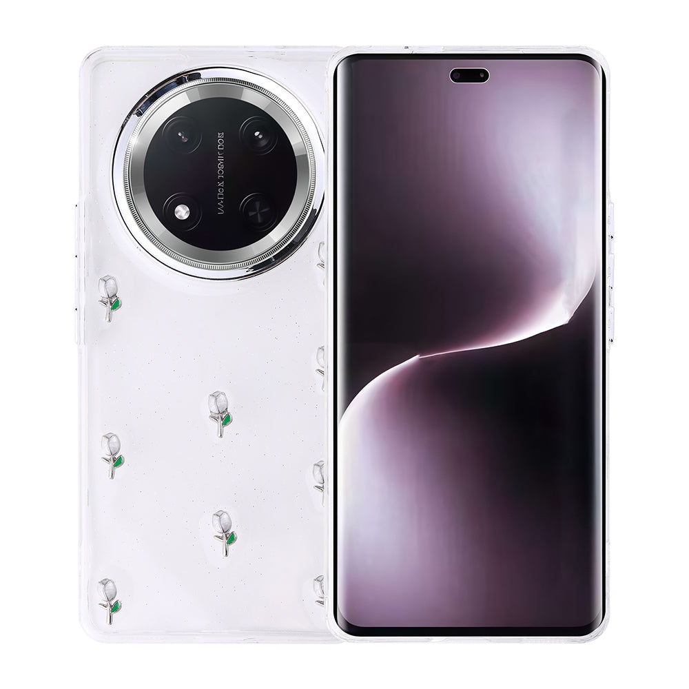 Honor Magic 7 Lite Case Airbag Design Glitter Transparent Zore Polar Cover Cherry