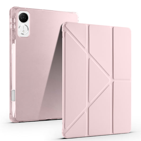Honor Pad V9 Case Zore Tri Folding Stand Case with Pen Compartment Rose Gold