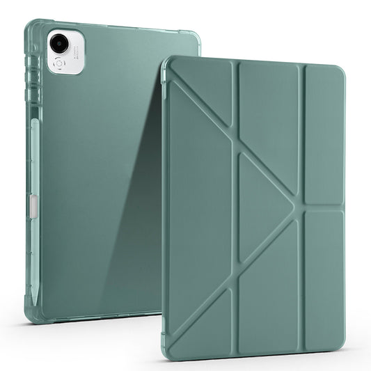 Honor Pad X9 Pro Case Zore Tri Folding Stand Case with Pen Compartment Dark Green