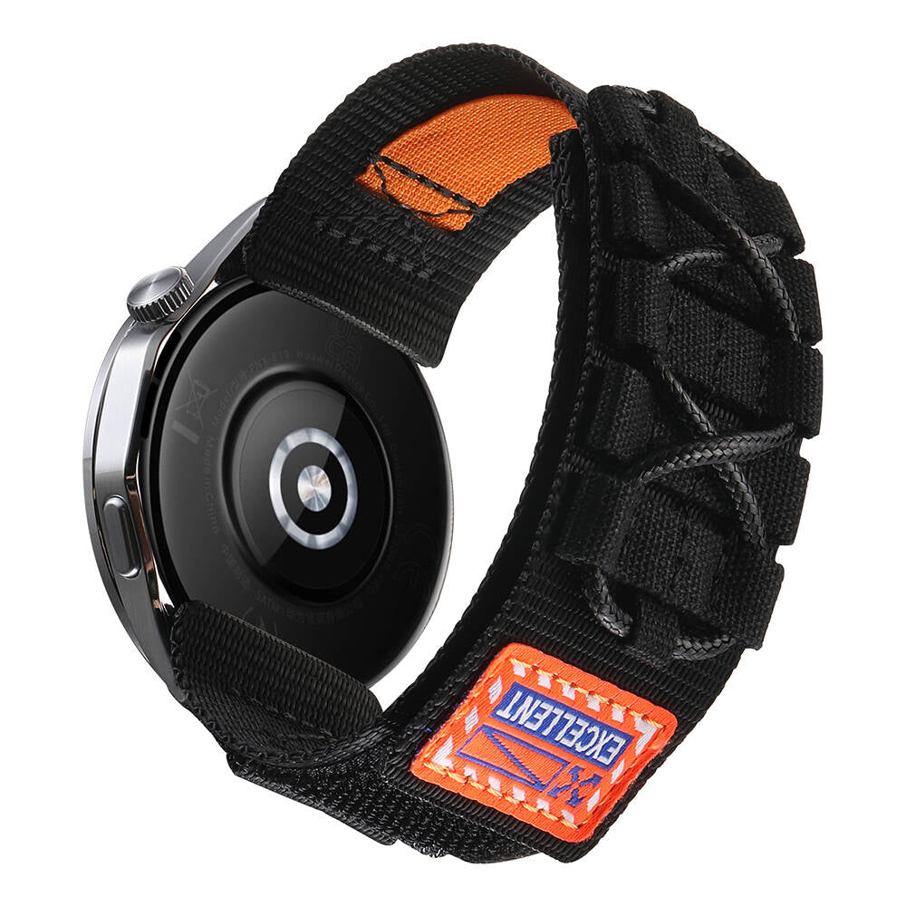 Huawei GT2 46mm Zore KRD-112 22mm Orbital Braided Rope Design Nylon Fabric Mesh Strap Gray