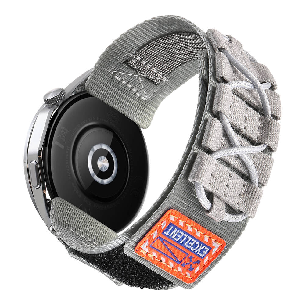 Huawei GT2 46mm Zore KRD-112 22mm Orbital Braided Rope Design Nylon Fabric Mesh Strap Gray