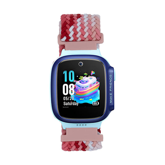 Huawei GT4 41mm Zore KRD-139 18mm Children's Braided Strap Red-Pink