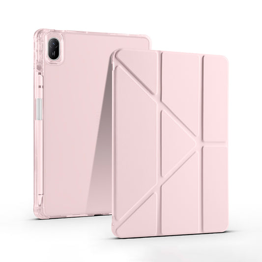 Huawei Matepad SE 11 Kılıf Zore Tri Folding Kalem Bölmeli Standlı Kılıf Rose Gold