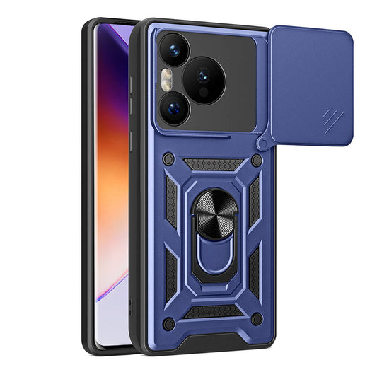Huawei Pura 70 5G Case Magnetic Stand Camera Protection Zore Sliding Vega Cover Blue