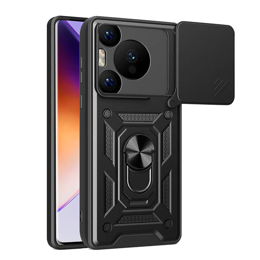 Huawei Pura 70 Pro 5G Case Magnetic Stand Camera Protection Zore Sliding Vega Cover Black