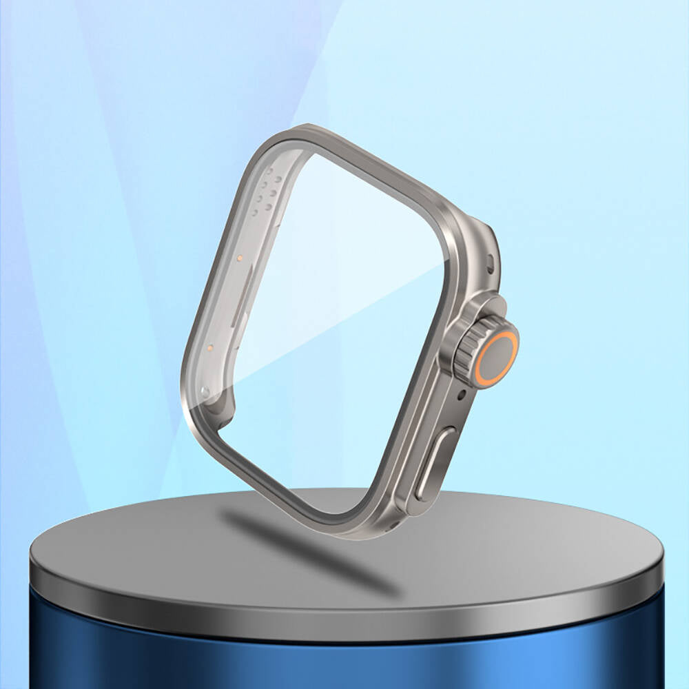 Huawei Watch Fit 3 to Apple Watch Ultra 49mm Case Converter and Screen Protector Zore Watch Gard 33 Silver