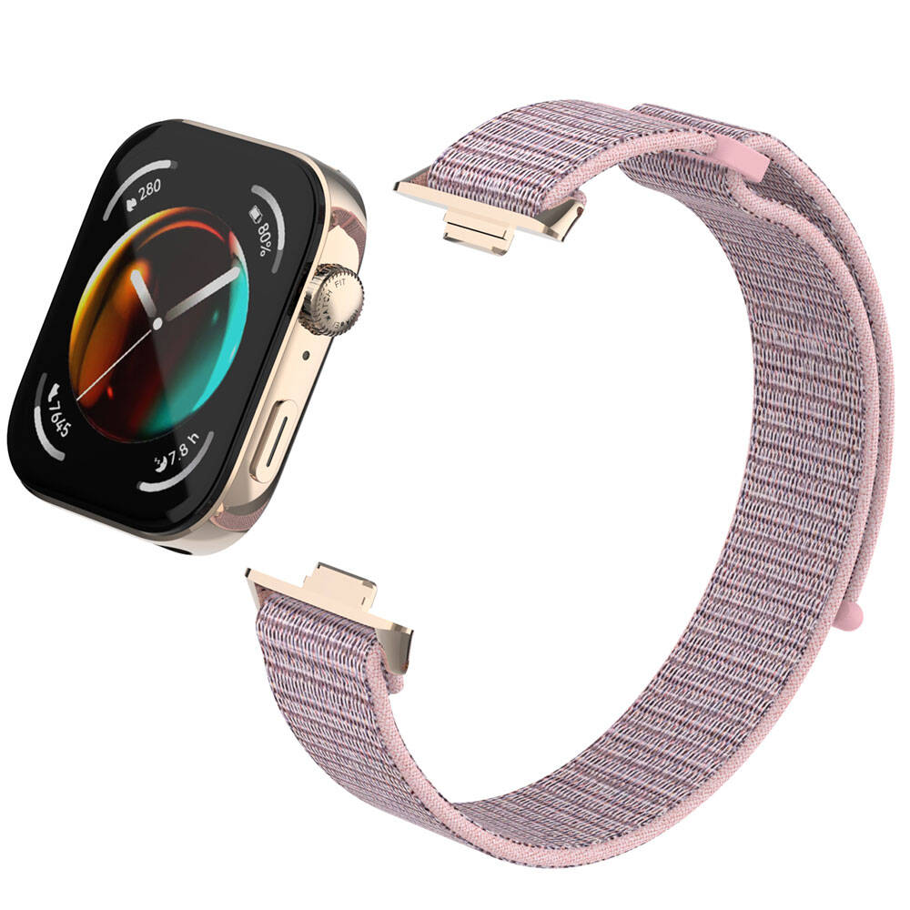 Huawei Watch Fit 3 Zore KRD-03 Straw Strap Pink Sand