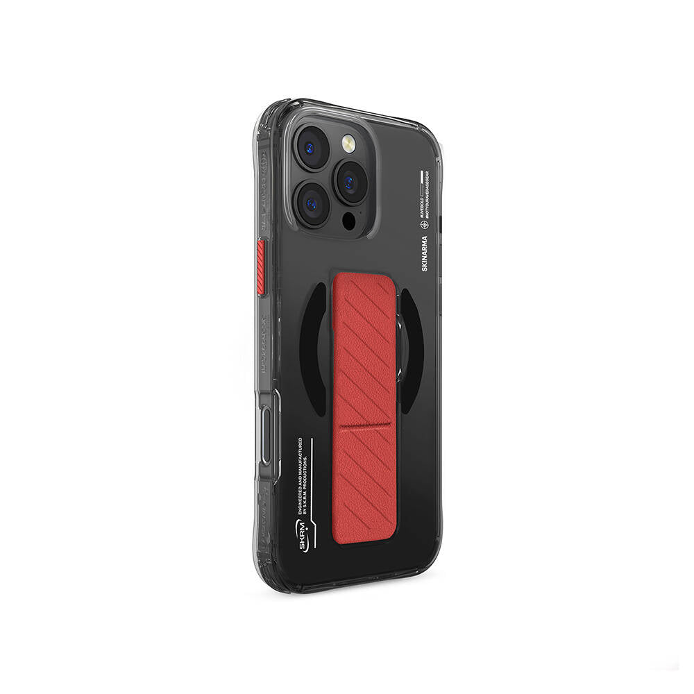 Apple iPhone 16 Pro Case M-safe Charging Feature Technology Patterned Stand Skinarma Axon Cover Black