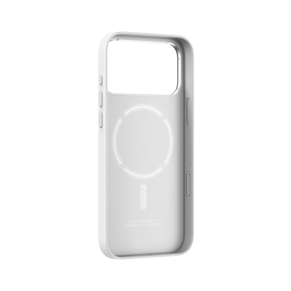 iPhone 17 Pro Case M-Safe Charging Polymeric Leather Raptic Urban Nano Cover White