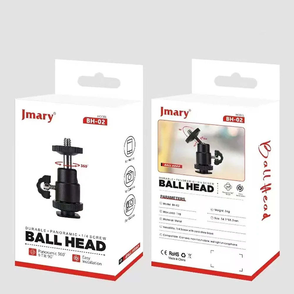 Jmary BH-02 Telefon Kamera ve Aksiyon Kameraları İçin Sabitleme Aparatı Siyah