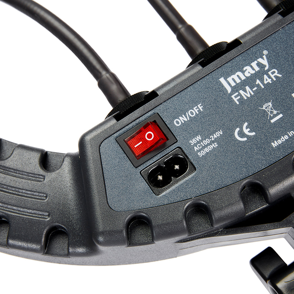 Jmary FM-14R Remote Control 34cm Illuminated Phone Holder Ring Light Black