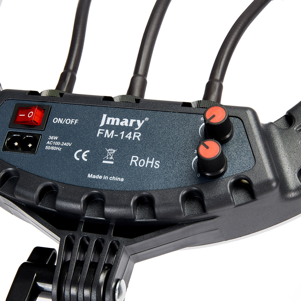 Jmary FM-14R Kumandalı 34cm Işıklı Telefon Tutucu Ring Light Siyah