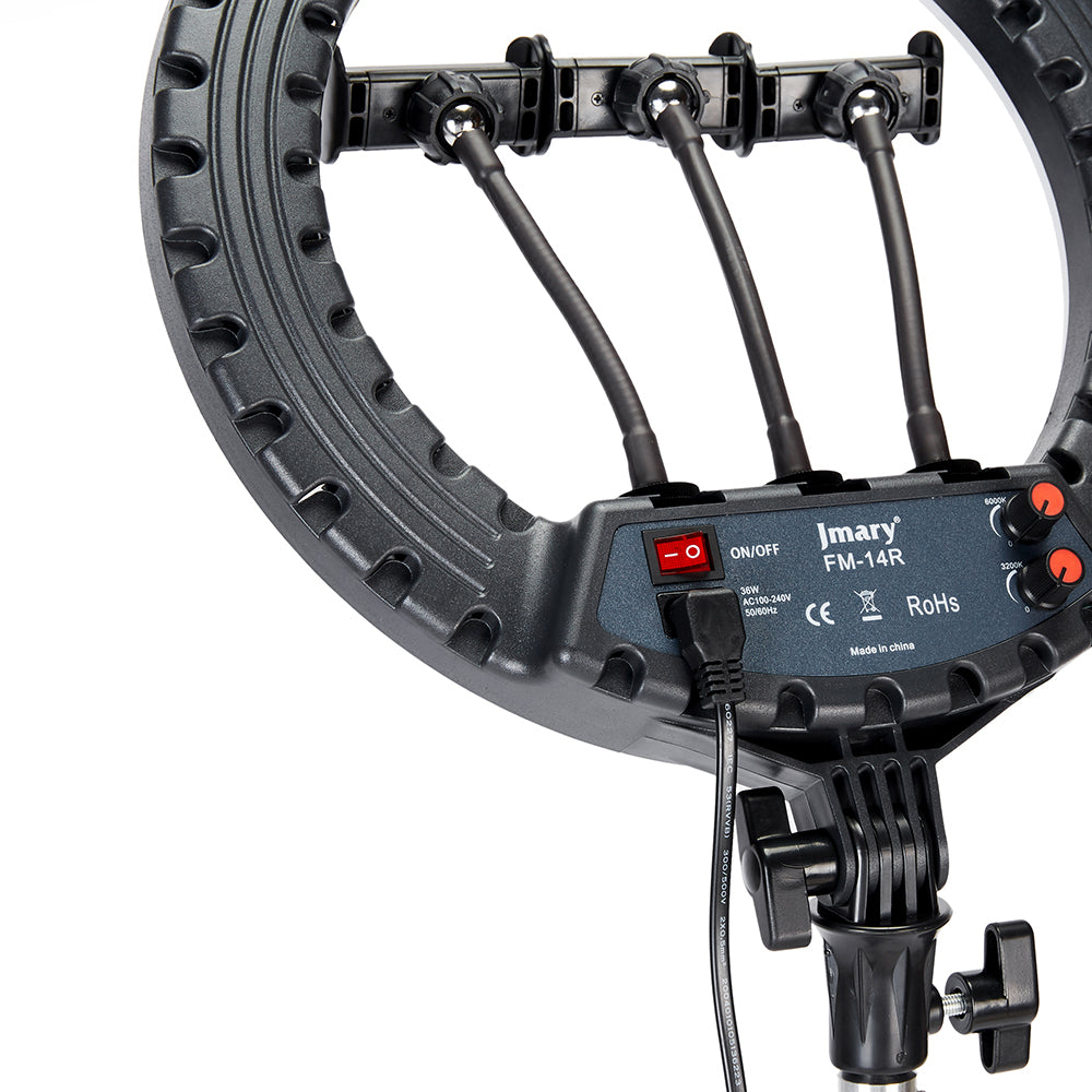 Jmary FM-14R Kumandalı 34cm Işıklı Telefon Tutucu Ring Light Siyah