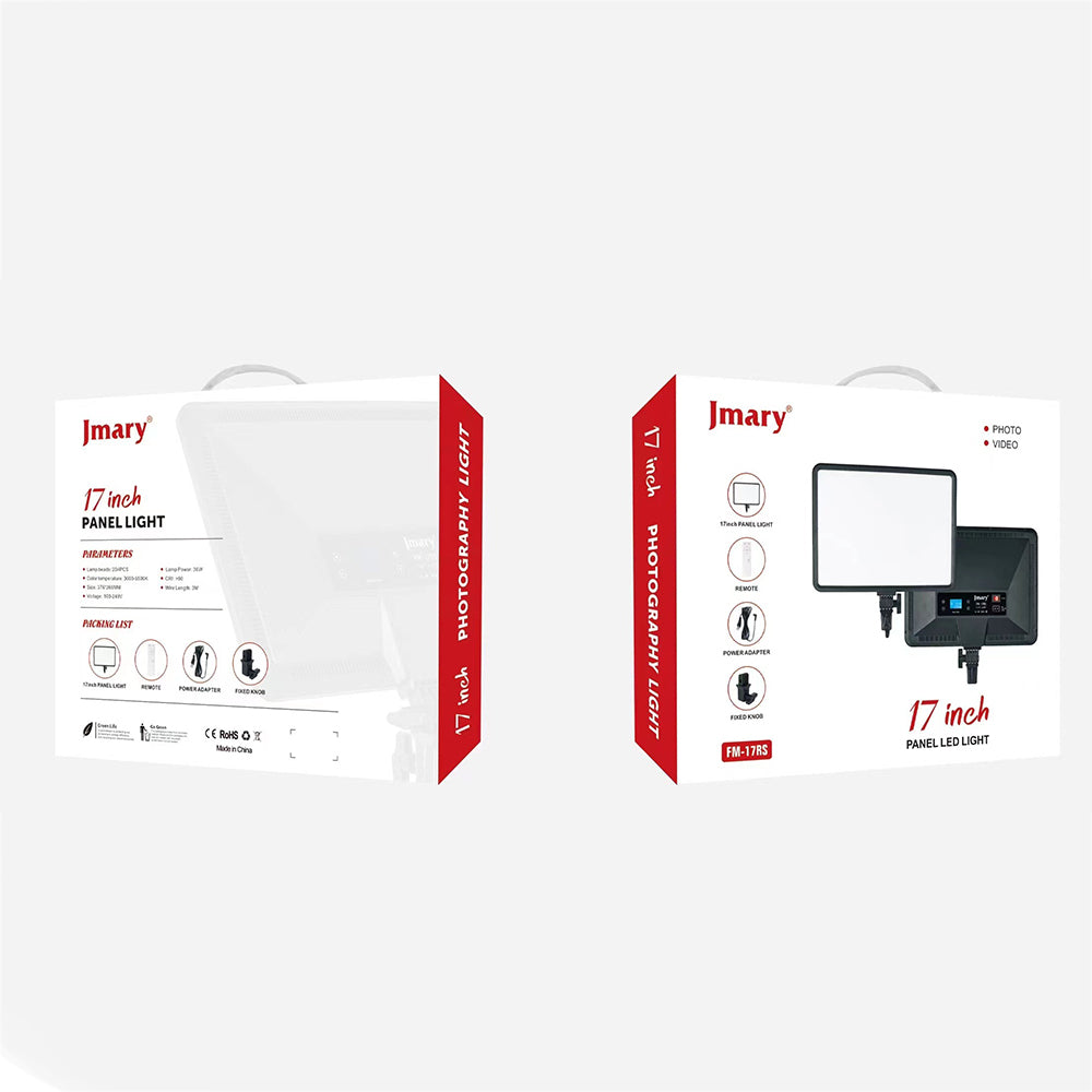 Jmary FM-17RS Uzaktan Kumandalı Dijital Göstergeli 17 inç LED Panel Video Işığı Siyah