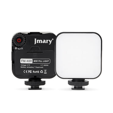 Jmary FM-48R Mini Fill Light Telefon-Kamera Üstü Pilli Aydınlatma Işığı Siyah