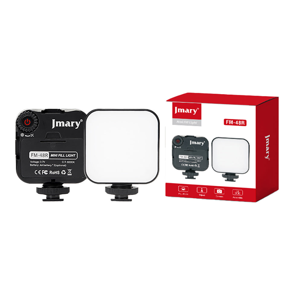 Jmary FM-48R Mini Fill Light Telefon-Kamera Üstü Pilli Aydınlatma Işığı Siyah
