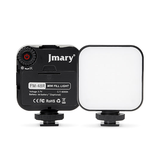 Jmary FM-48R Mini Fill Light Telefon-Kamera Üstü Pilli Aydınlatma Işığı Siyah