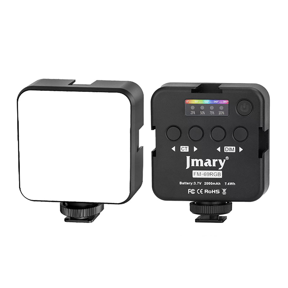 Jmary FM-69RGB RGB Led Telefon-Kamera Üstü Pilli Aydınlatma Işığı Siyah