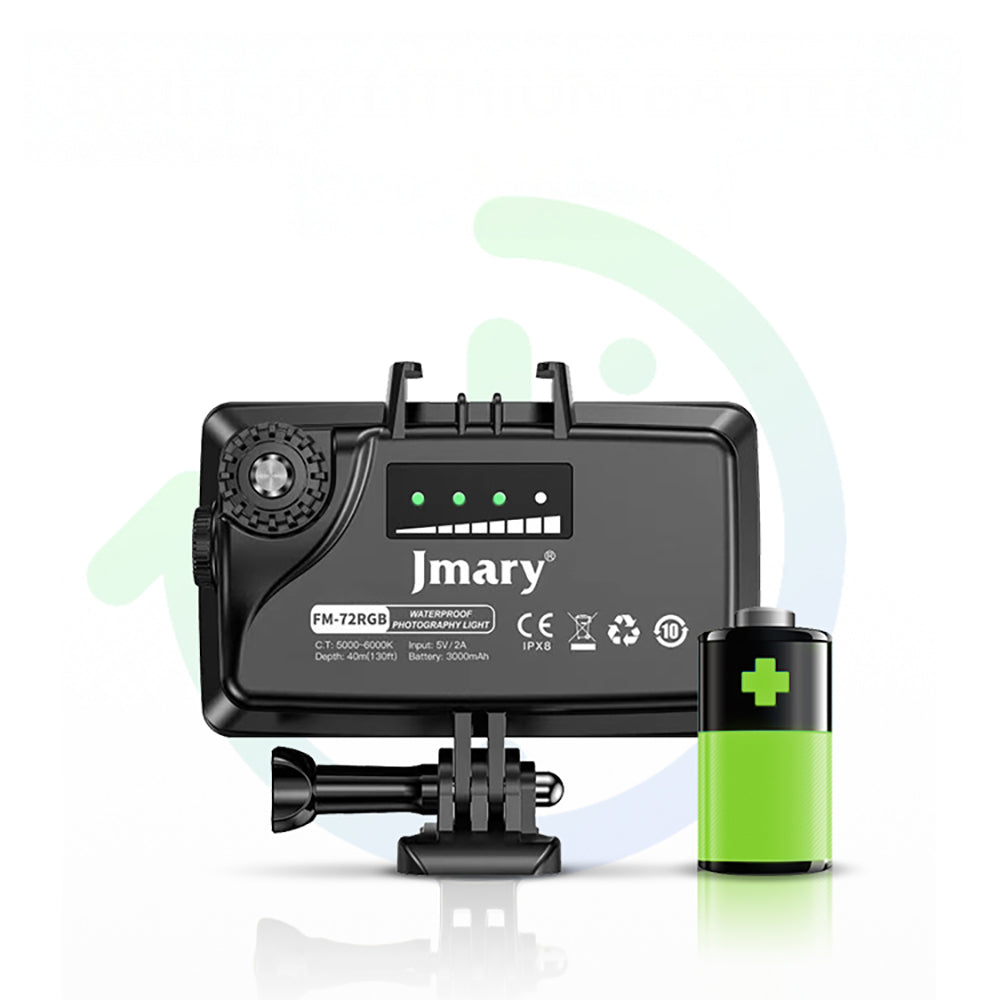 Jmary FM-72RGB IPX8 Sertifikalı RGB Su Altı Kamera Işığı Siyah