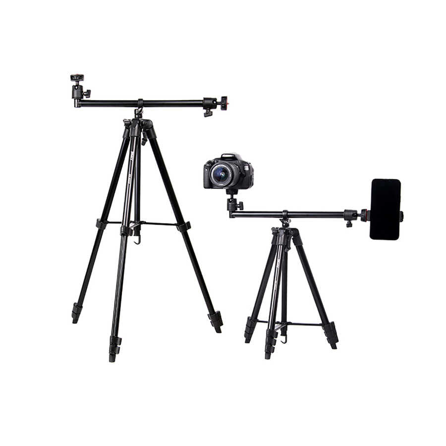Jmary KP2207 Tripod 4 Farklı Yükseklik Ayarı 133 cm 360 Derece Dönebilen Başlık Siyah