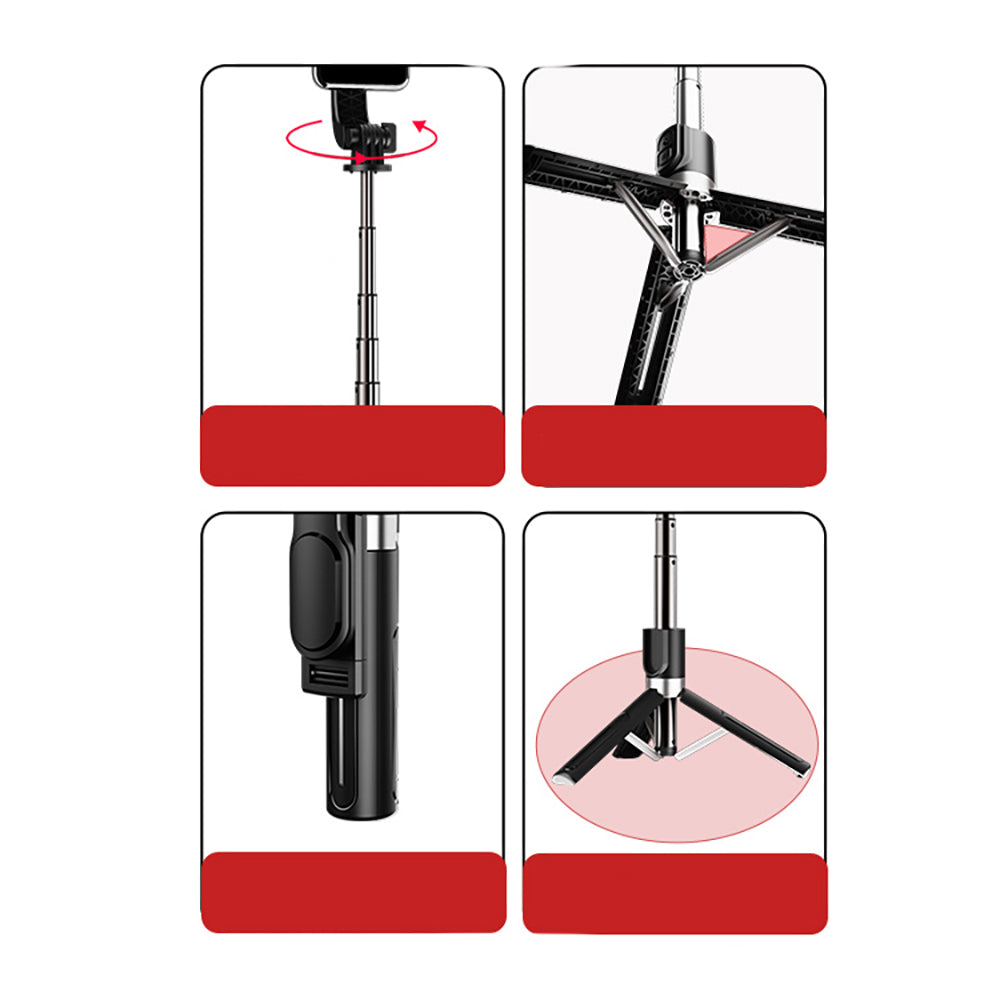 Jmary KT-219 360 Derece Dönebilen Kablosuz Kumandalı Tripod ve Selfie Çubuğu Siyah