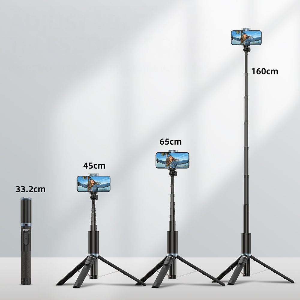Jmary KT-259 360 Derece Dönebilen Kablosuz Kumandalı Tripod ve Selfie Çubuğu Siyah
