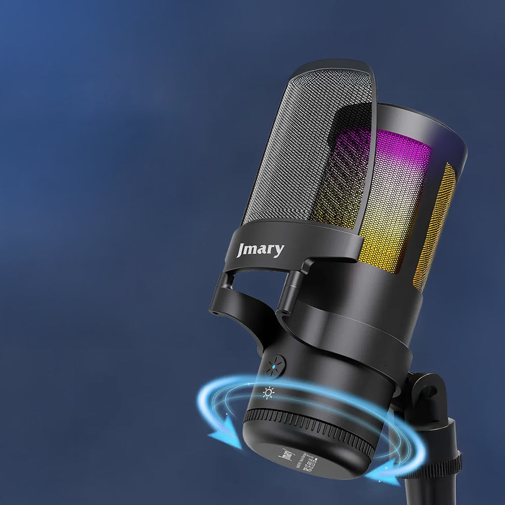 Jmary MC-PW13 Ayrılabilen Pop Filtreli Gürültü Önleyici 360° Dönebilen Tak Çalıştır USB Mikrofon Siyah