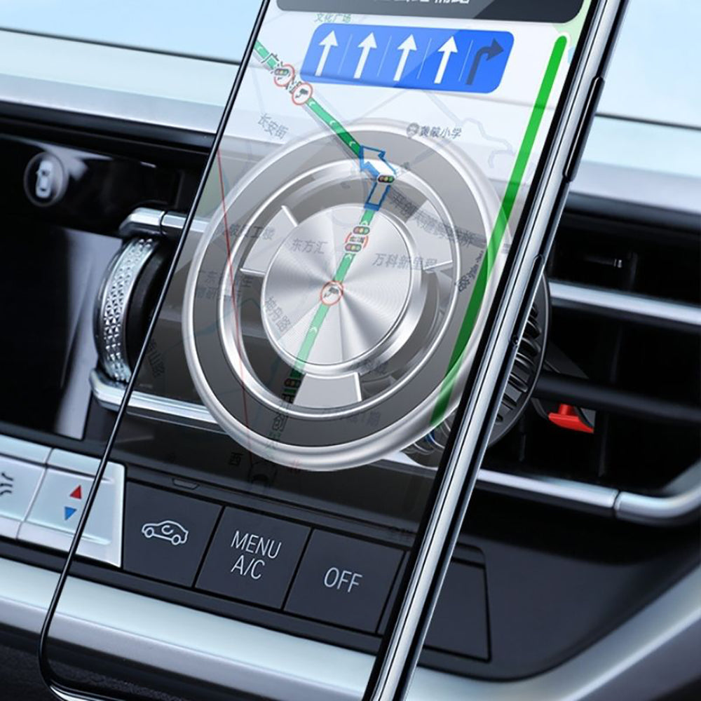 Jmary MH-77 Magnetik 360 Derece Oynar Başlıklı Telefon Tutucu Havalandırma Tasarım Gri