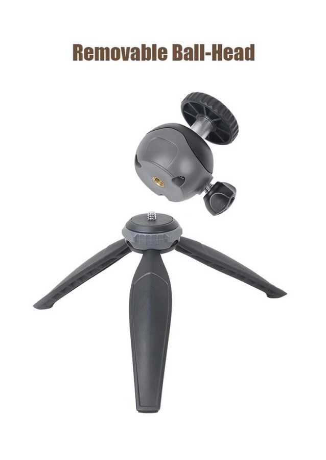 Jmary MT-20 Tripod 360 Derece Oynar Başlıklı Çok Yönlü Kısa Telefon Sabitleyici 16 cm Gri