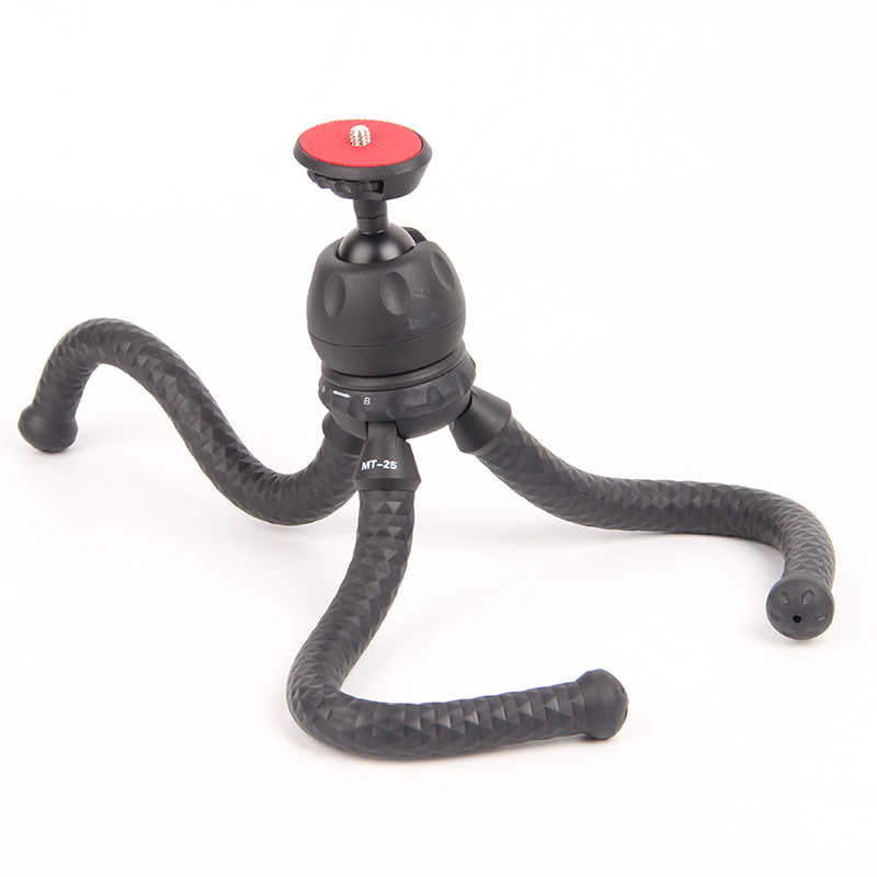 Jmary MT-25 Tripod Flexible Ahtapot Ayak Tasarımlı Tripod Telefon Sabitleyici 30 cm Siyah