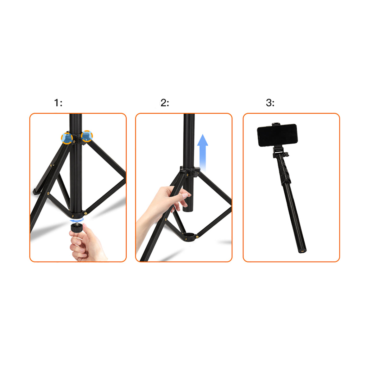 Jmary MT-39 5 Kademeli 153cm Fonksiyonel 2 in 1 Monopod 360 Derece Dönebilen Başlıklı Tripod Siyah