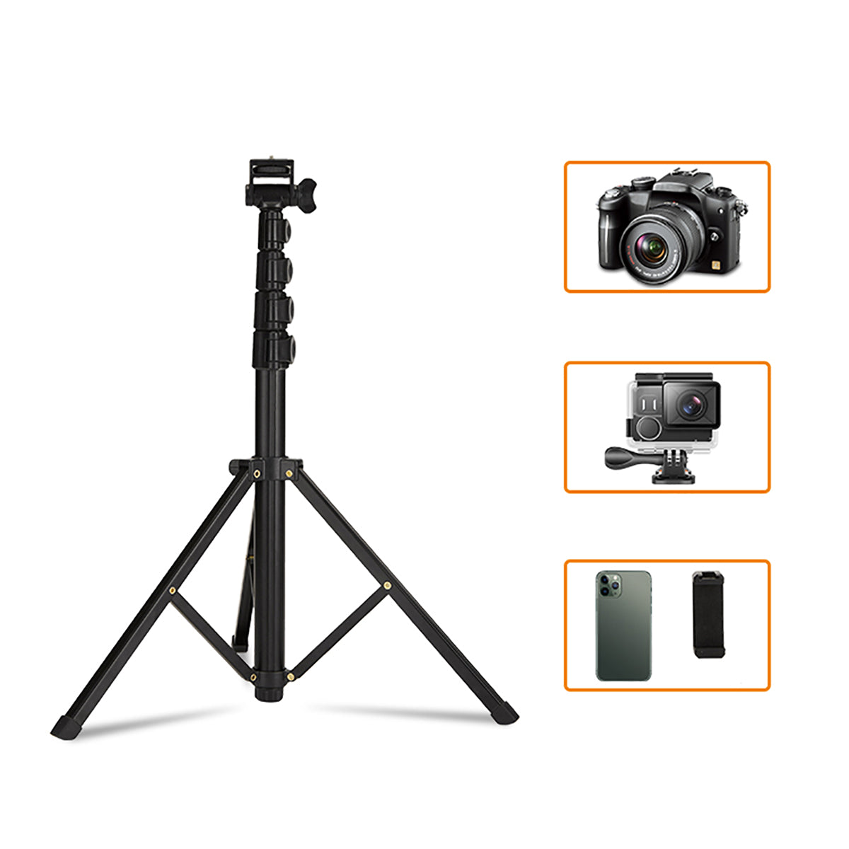 Jmary MT-39 5 Kademeli 153cm Fonksiyonel 2 in 1 Monopod 360 Derece Dönebilen Başlıklı Tripod Siyah