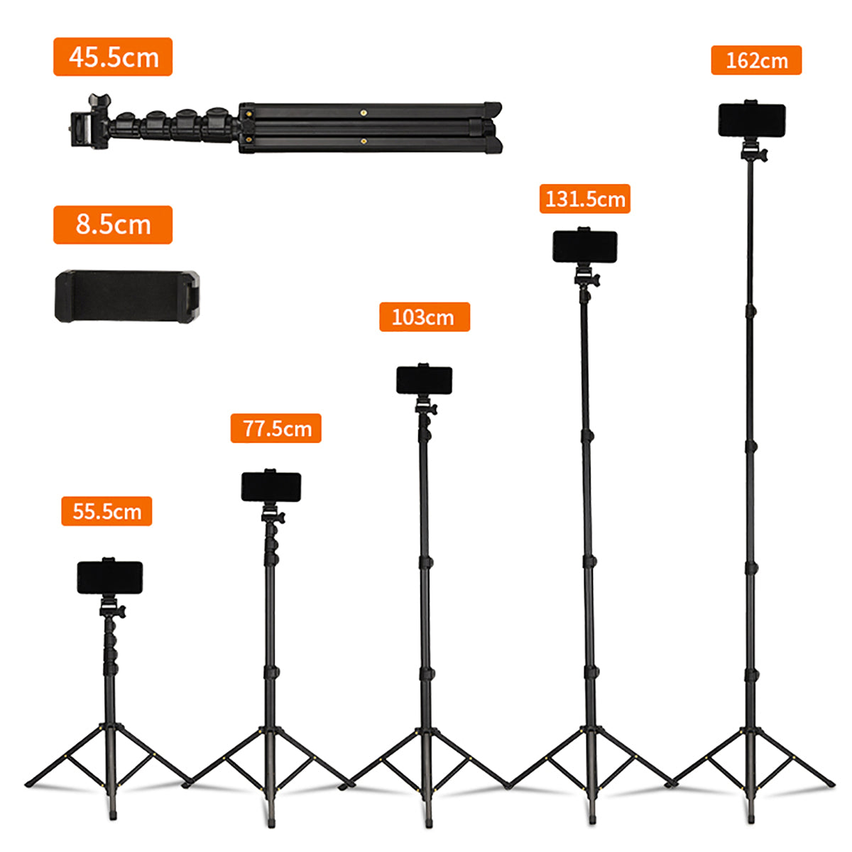 Jmary MT-39 5 Kademeli 153cm Fonksiyonel 2 in 1 Monopod 360 Derece Dönebilen Başlıklı Tripod Siyah
