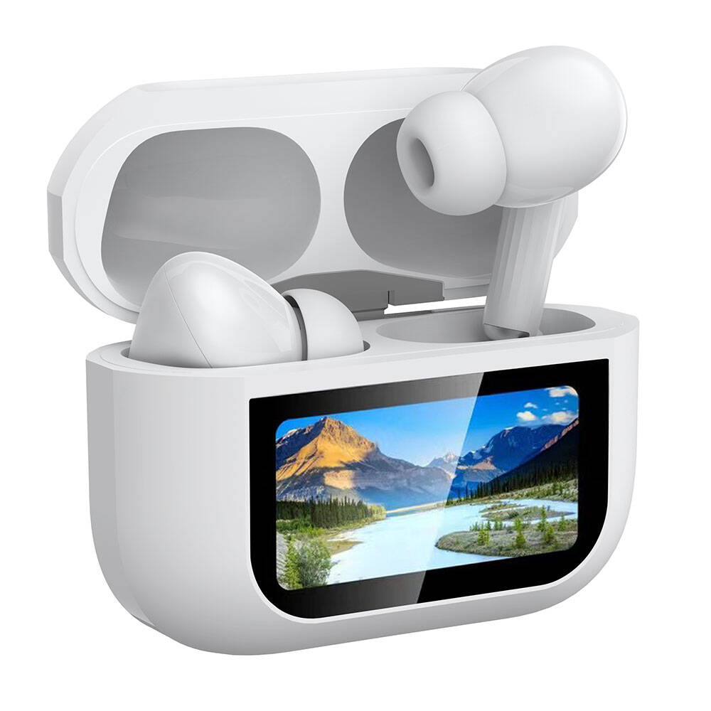Lapas BTK-ZR76 ANC Featured TWS In-Ear Bluetooth v5.4 Headphones with Touch LCD Display White